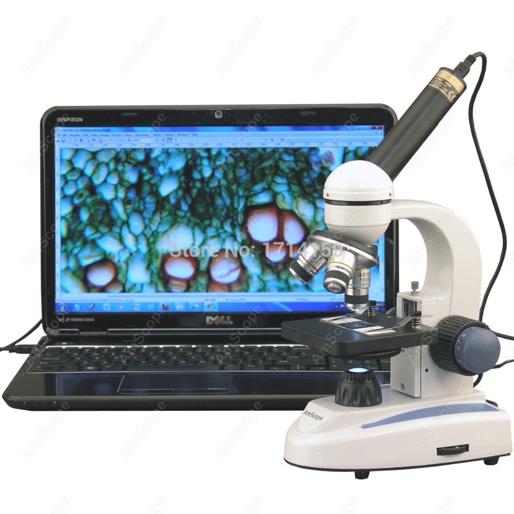 Amscope Microscope Compound 40X-1000X - AmScope M158 Serie 360-Grad drehbarer Monokularkopf-Kompoundmikroskop