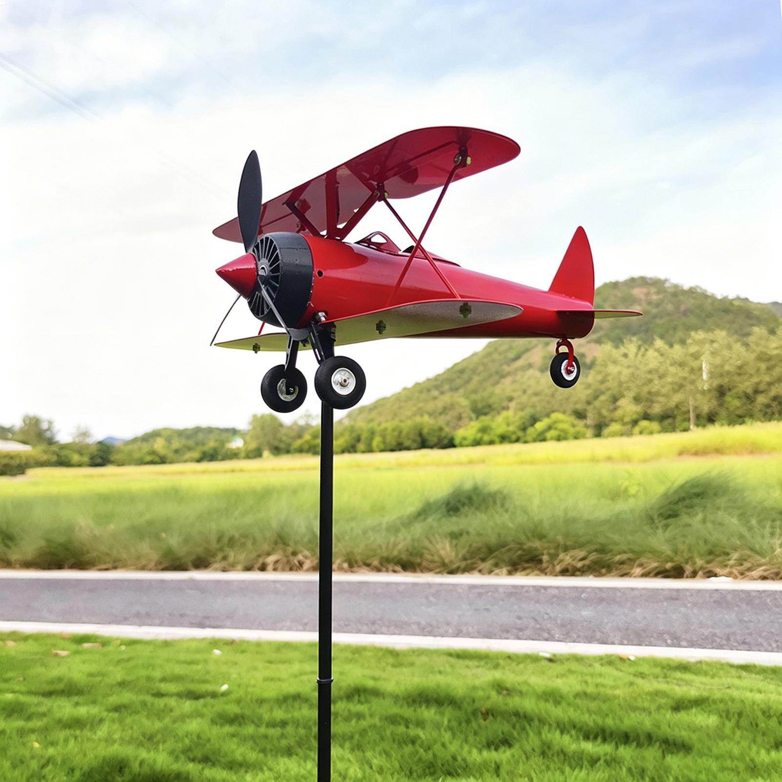 Anemometer Wind Speed - Flugzeug-Wetterfahne aus Metall, Windmühle, Windmessgerät, Flugzeug-Windspinner