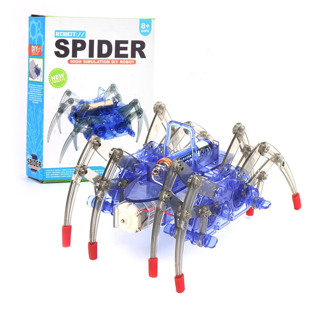 Science Project Robot - Elektrischer bionischer Spinnenroboter-Bausatz, zweimodiges mechanisches Gehmodell,